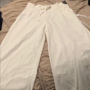 Creamy white wide leg pants